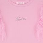 Girls Pink Logo Ruffled T-Shirt, 2, hi-res