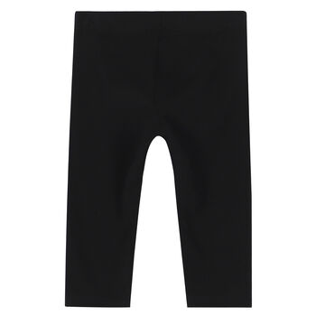 Baby Girls Black Logo Leggings