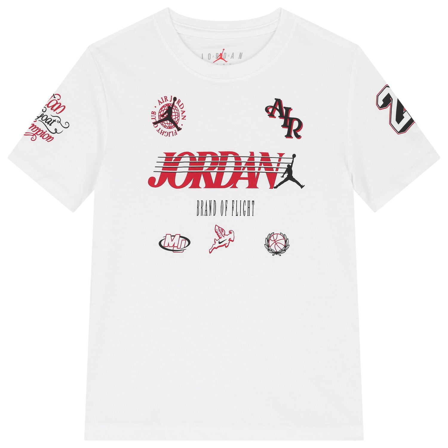 Boys White Sports Club Jordan Logo T-Shirt, 1, hi-res