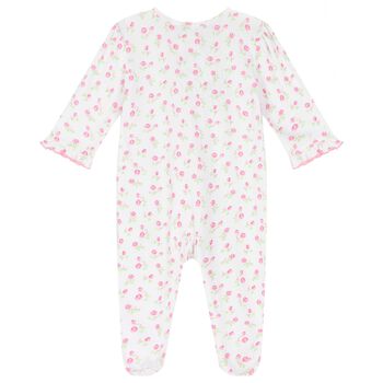 Baby Girls Pink Rosy Roses Babygrow