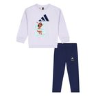Younger Girls Lilac & Navy Blue Moana Disney Tracksuit, 1, hi-res