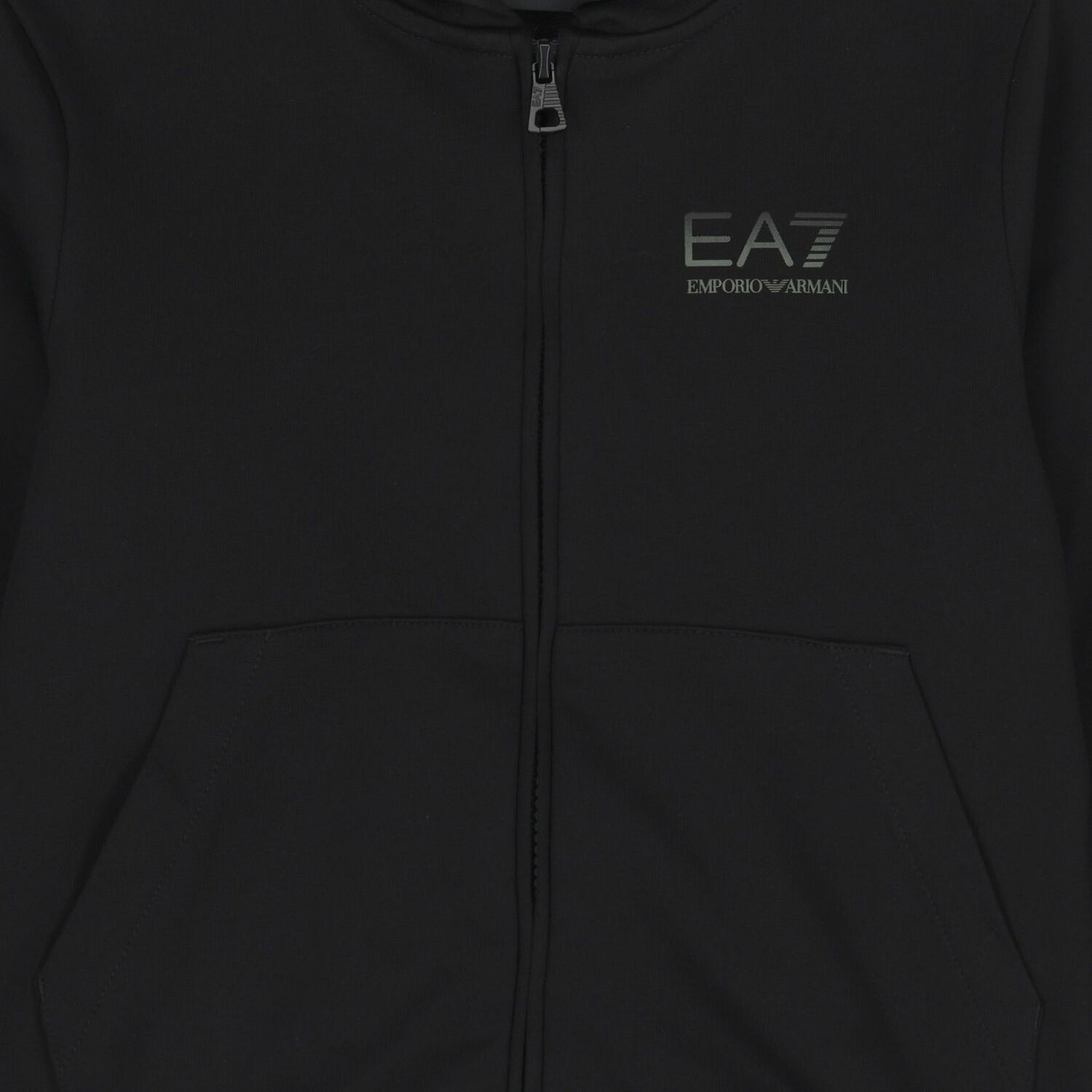 تيشيرت اولاد بالشعار وغطاء للرأس وسحاب باللون الاسود , 1, hi-res