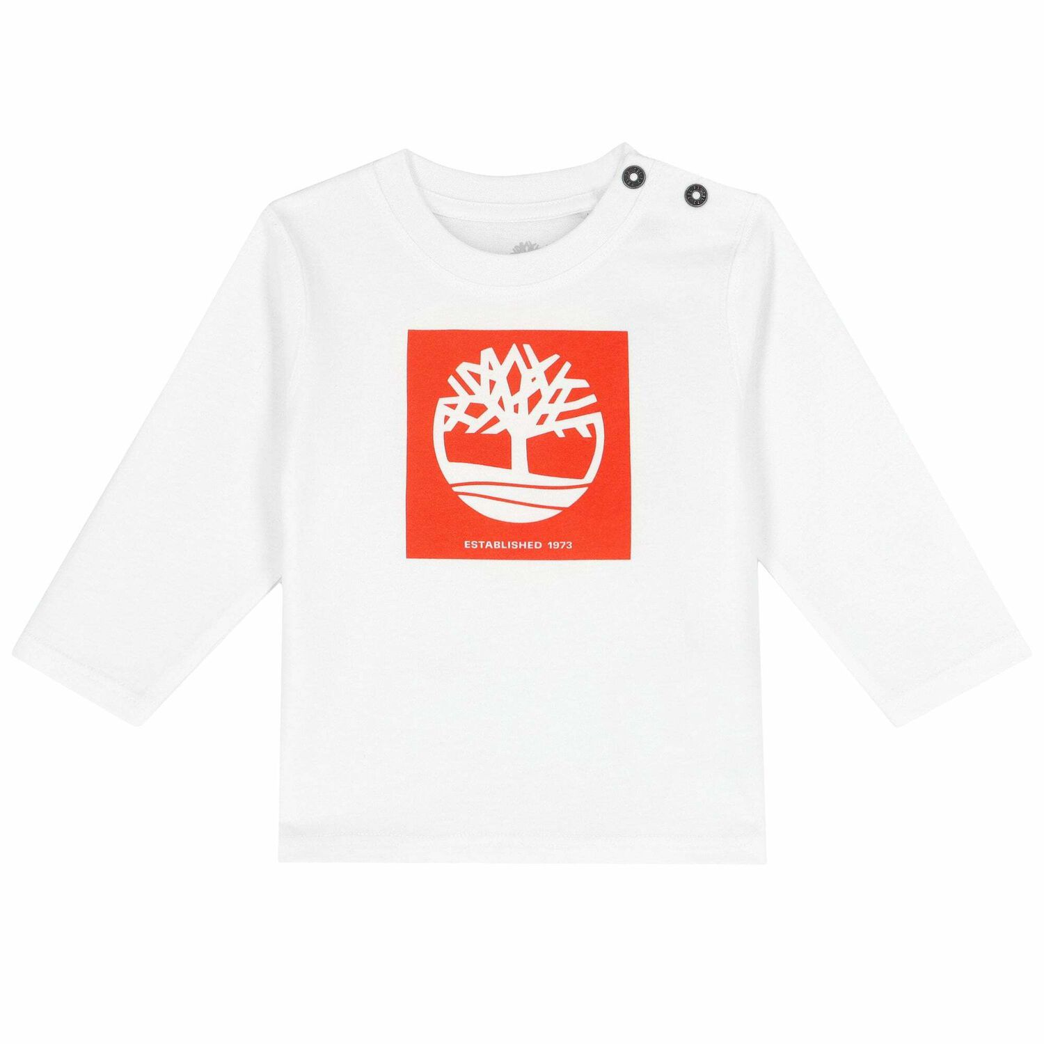 Younger Boys White & Red Logo Long Sleeve Top, 1, hi-res image number null