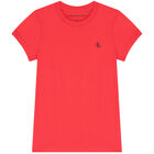 تيشيرت بنات بالشعار باللون الابيض والزهرى (قطعتين), 3, hi-res