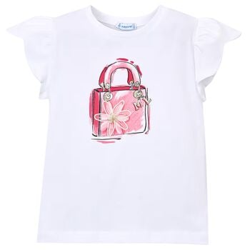 Girls White Bag T-Shirt