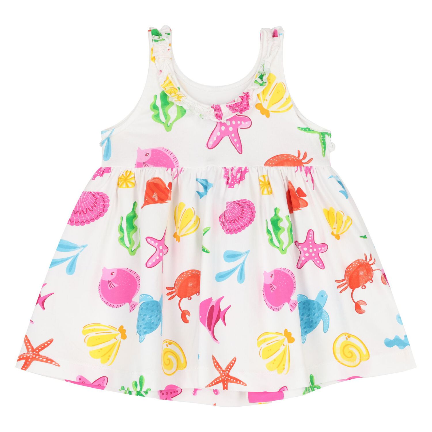 Younger Girls White Dress Set, 1, hi-res