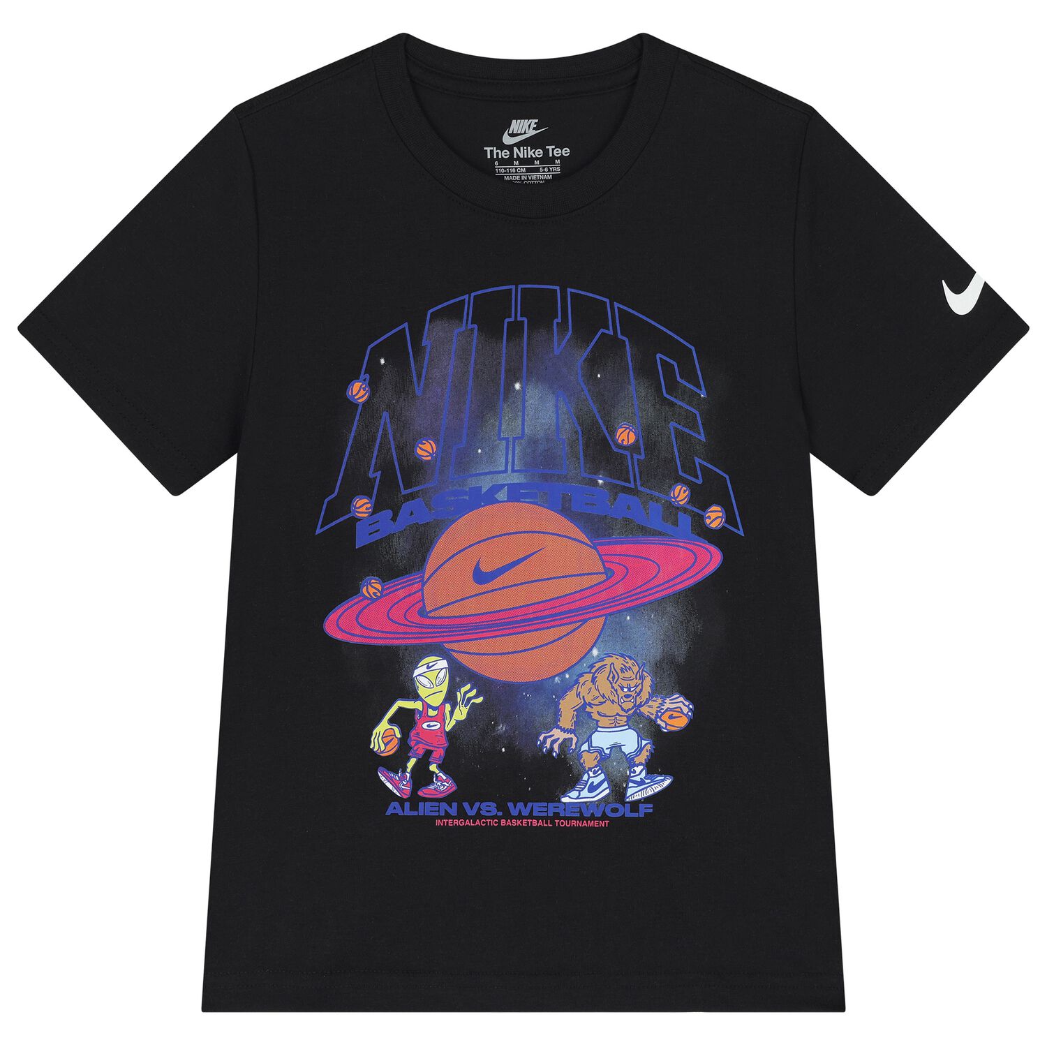 Boys Black Logo Planet Ball T-Shirt, 2, hi-res