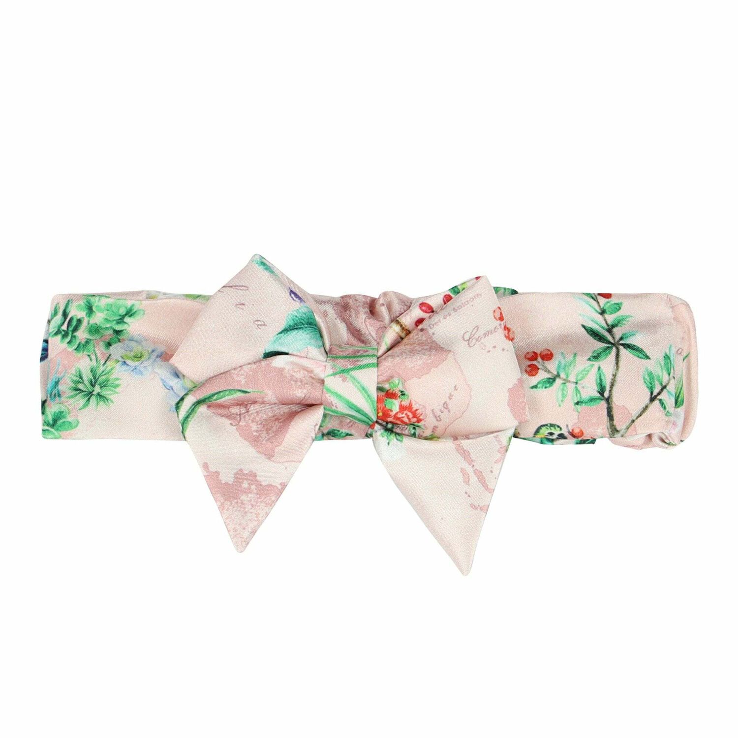 Baby Girls Pink Geo Map Bow Headband, 1, hi-res