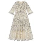 Girls Beige & Silver Sequin Maxi Dress, 1, hi-res