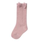 Younger Pink Knitted Bow Socks, 1, hi-res