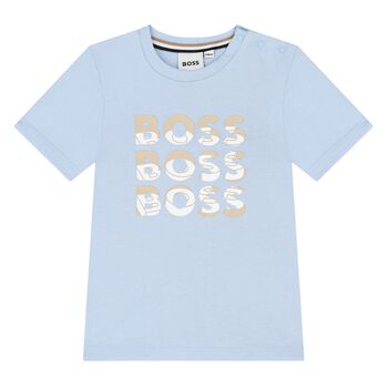Younger Boys Blue Logo T-Shirt