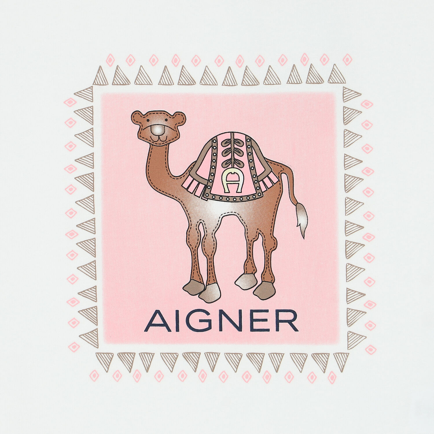 تيشيرت بطبعة جمل باللون الأبيض للبنات, 1, hi-res image number null