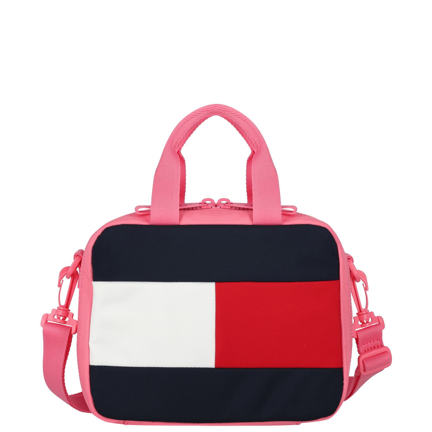 Girls Pink Canvas Logo Lunch Bag ( 28cm ), 2, hi-res