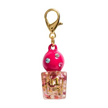Girls Gold & Pink Nail Polish Charm