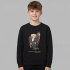 Boys Black Polo Bear Sweatshirt, 1, hi-res