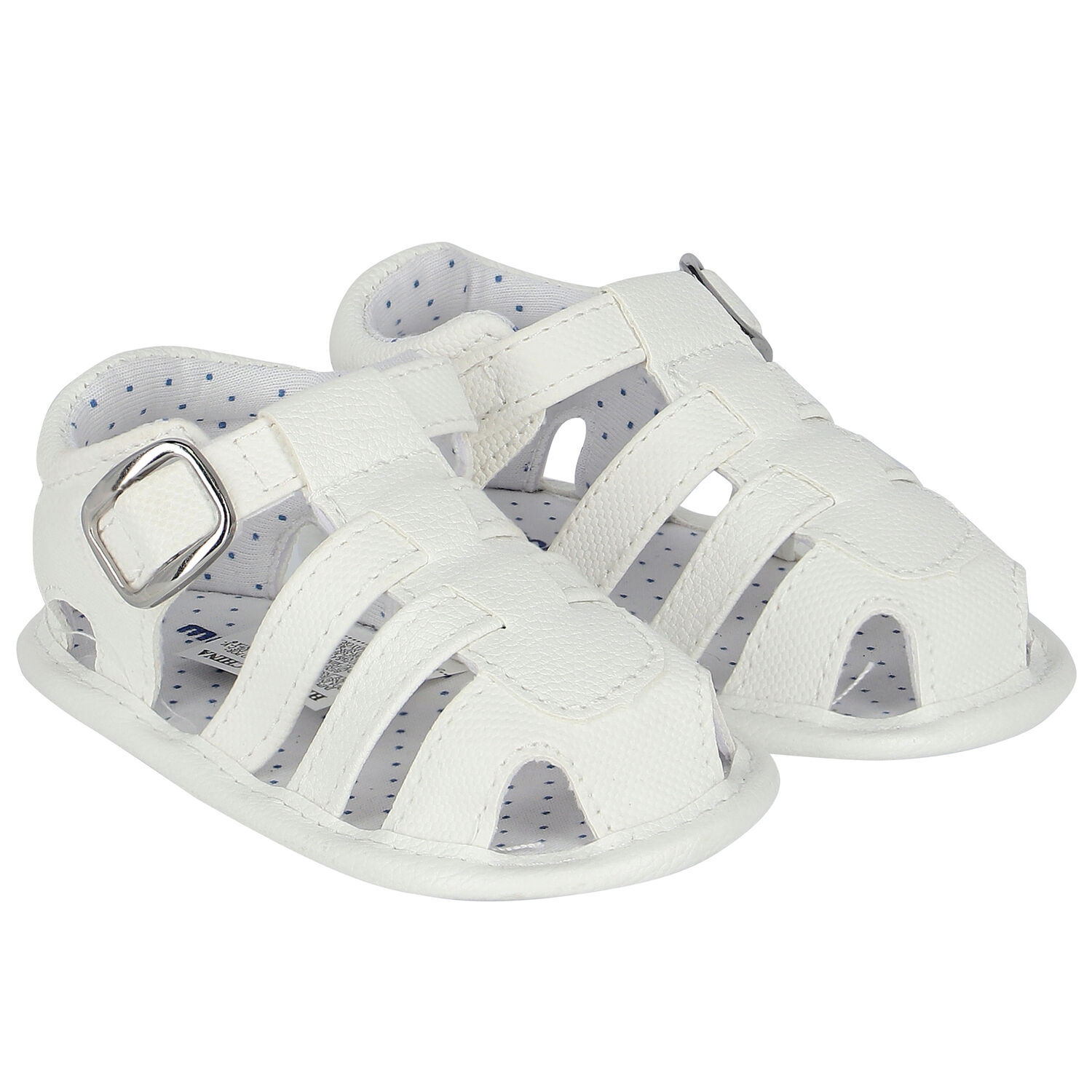 Baby Boys White Sandals, 1, hi-res