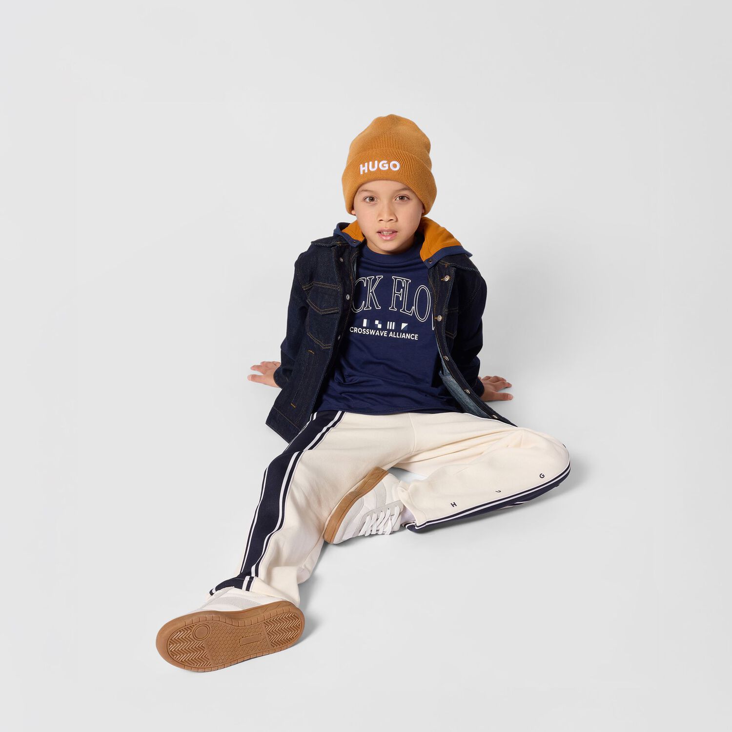 Boys Ivory Logo Joggers, 1, hi-res