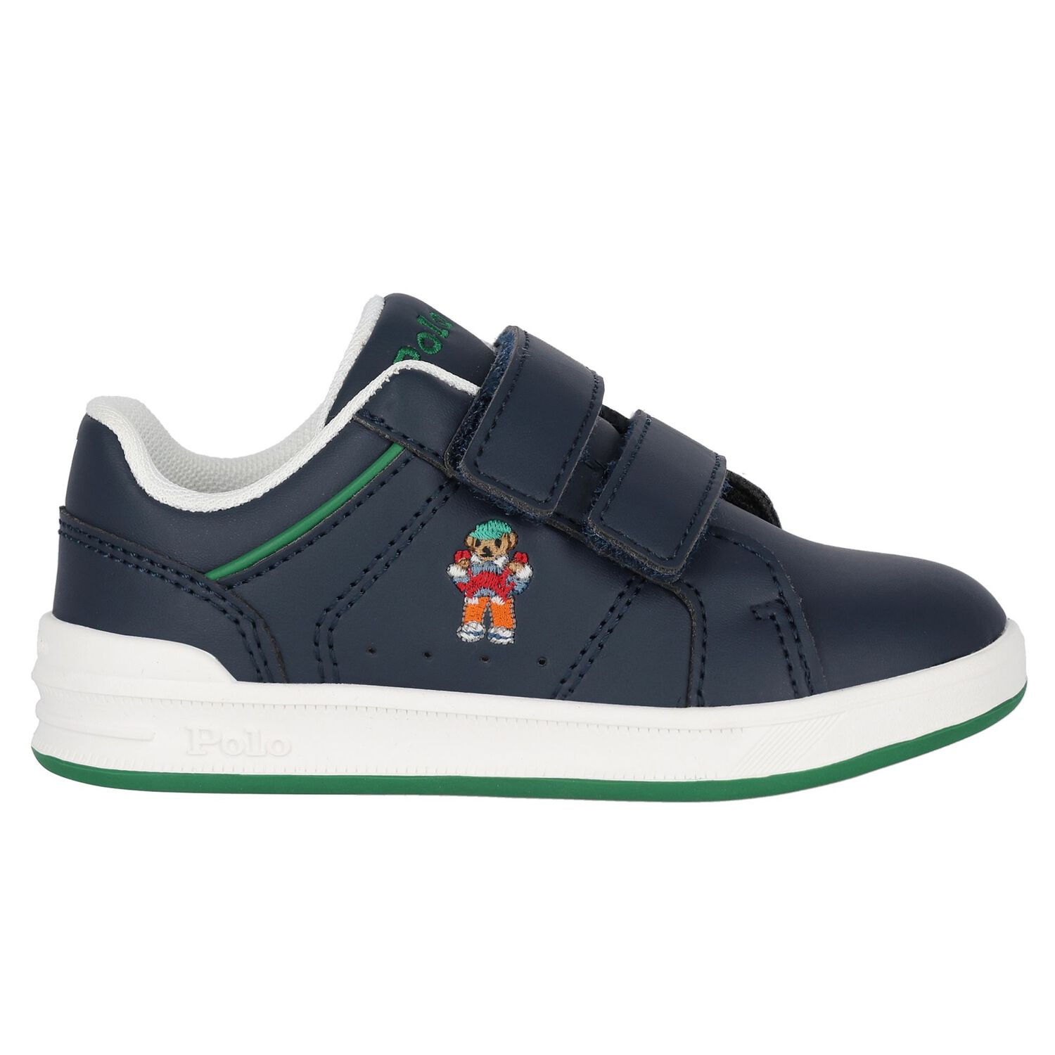 Boys Navy Blue Logo Trainers, 1, hi-res