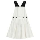 Girls Ivory Pinstripe 2 in 1 Pinafore Dress, 1, hi-res