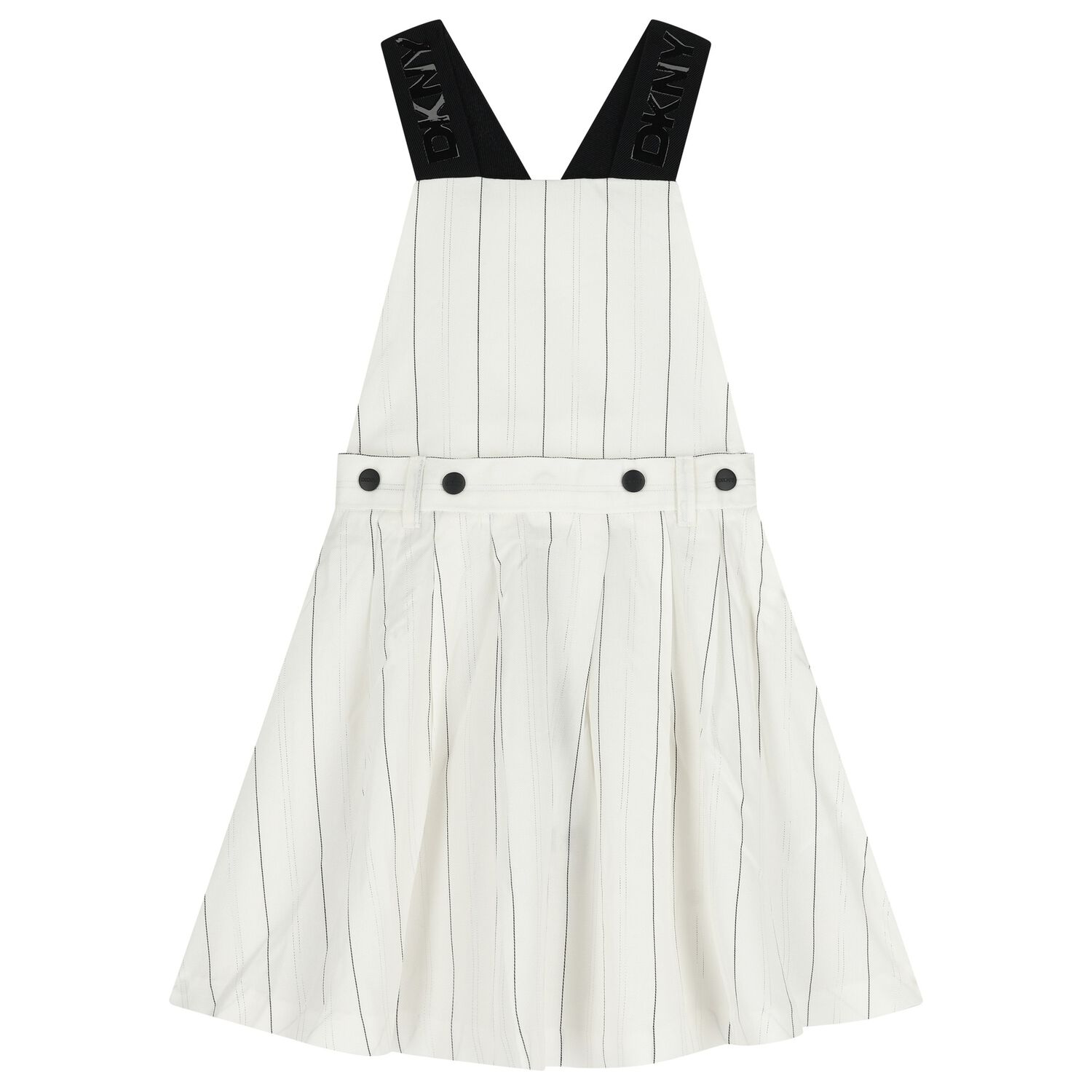 Girls Ivory Pinstripe 2 in 1 Pinafore Dress, 1, hi-res