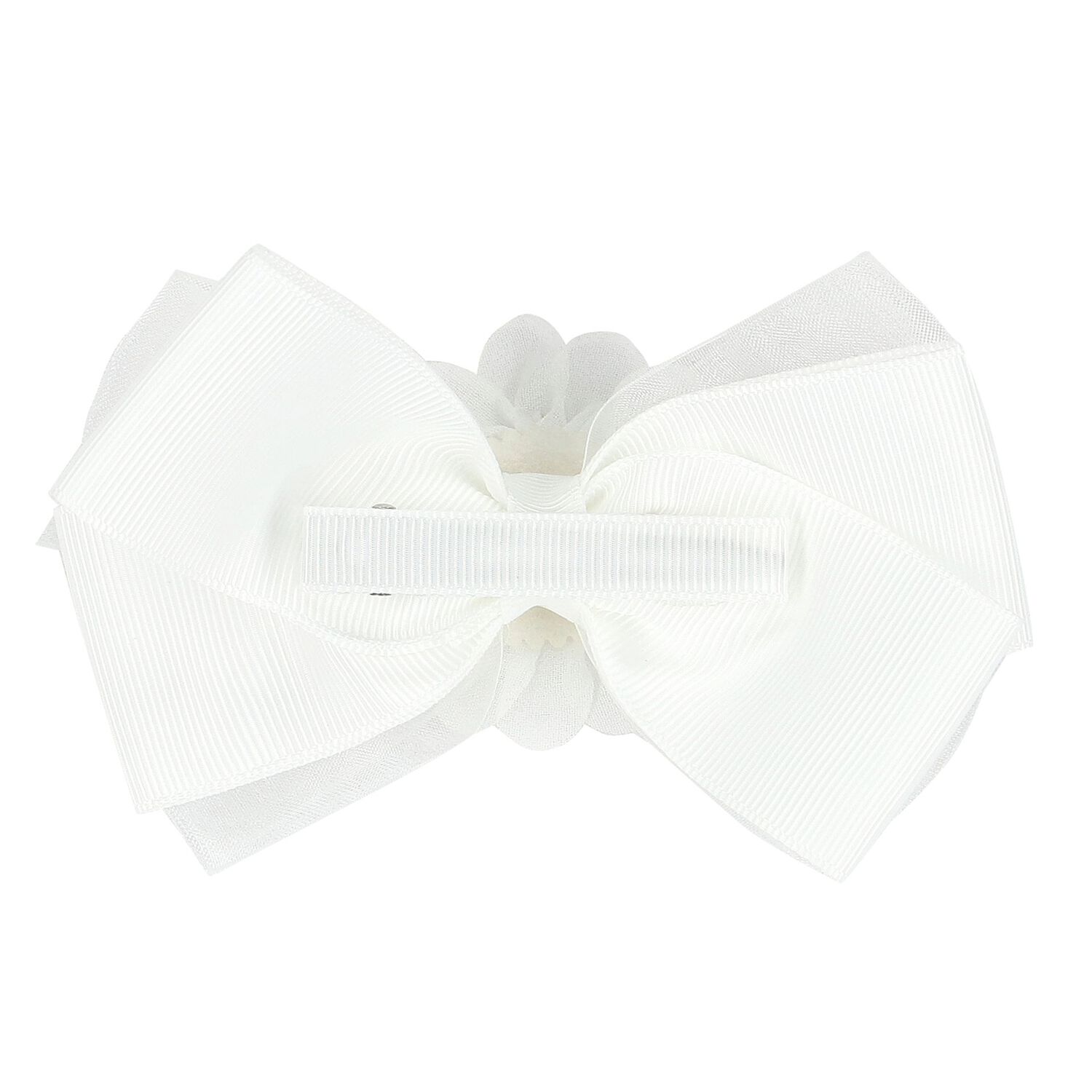 Girls Ivory Flower Hairclip, 1, hi-res
