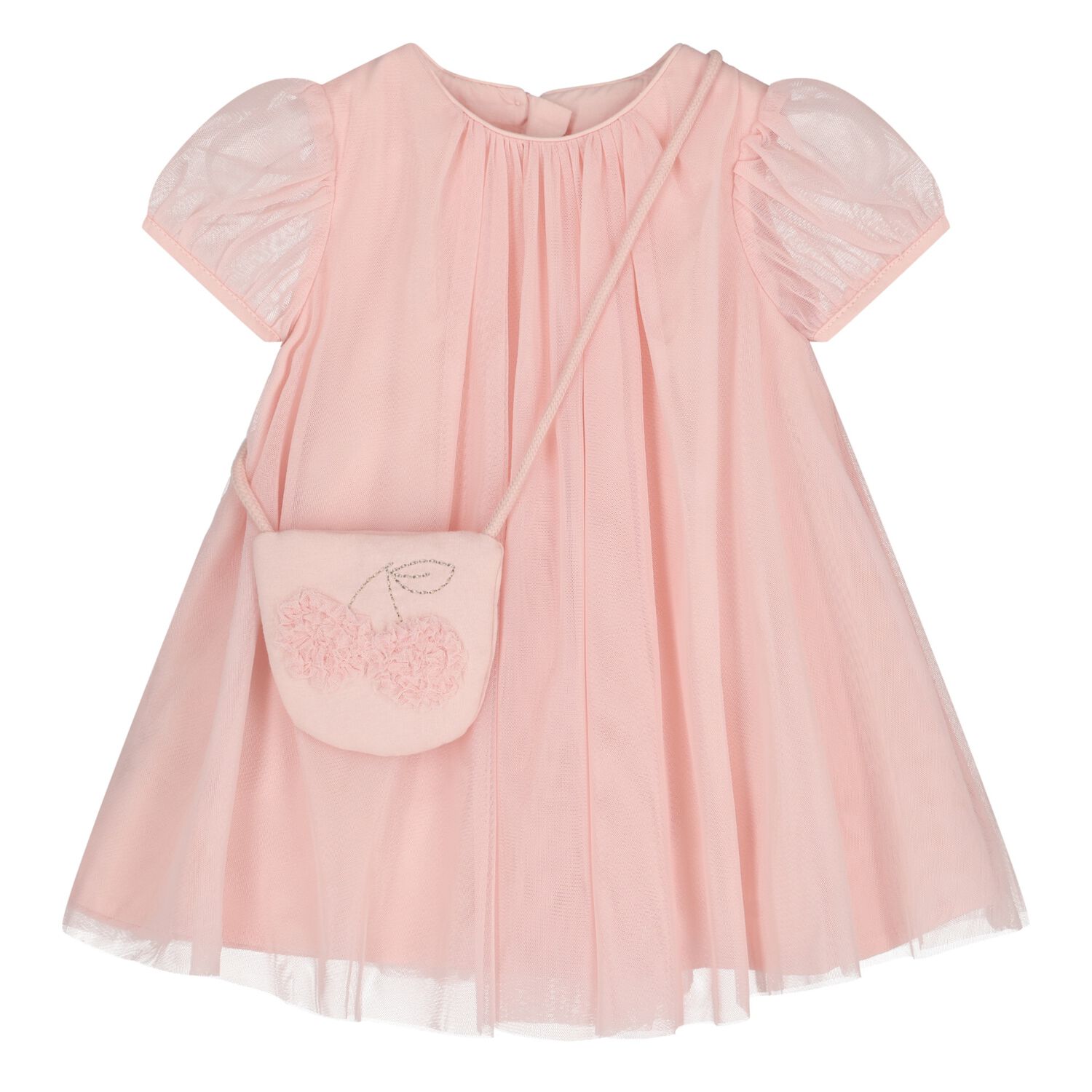 Younger Girls Pink Tulle Dress Set, 1, hi-res