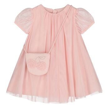 Younger Girls Pink Tulle Dress Set