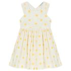 فستان بنات جاكار باللون العاجي, 1, hi-res