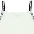 توب بنات بالشعار بدون أكمام باللون الأبيض, 2, hi-res
