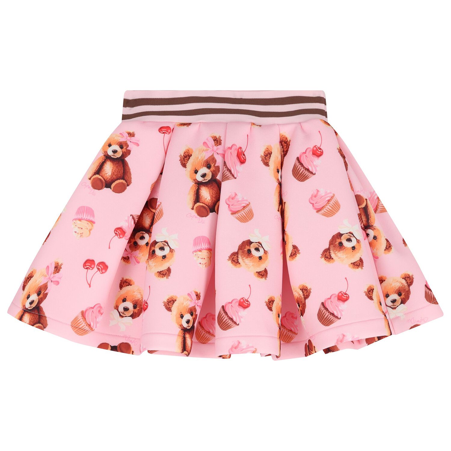 Girls Ivory & Pink Bear Skirt Set, 1, hi-res