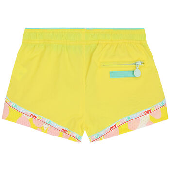 Girls Yellow Logo Shorts