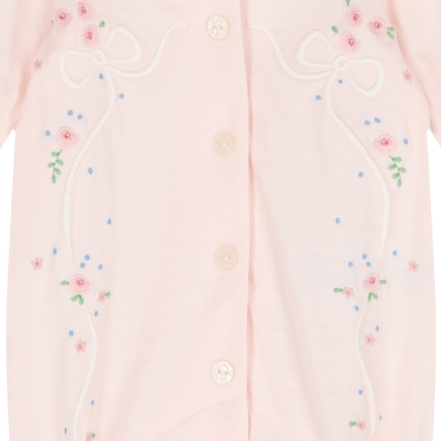 Baby Girls Pink Embroidered Babygrow, 2, hi-res