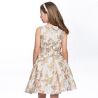 Girls Blue & Gold Brocade Dress, 1, hi-res