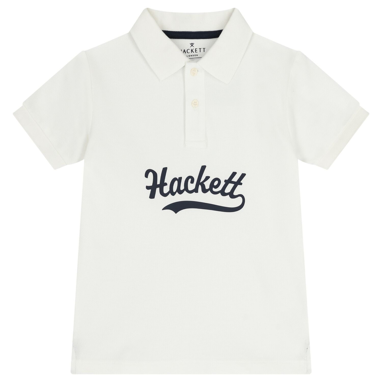 Boys White Logo Polo Shirt , 2, hi-res