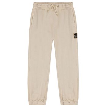 Boys Beige Patch Joggers