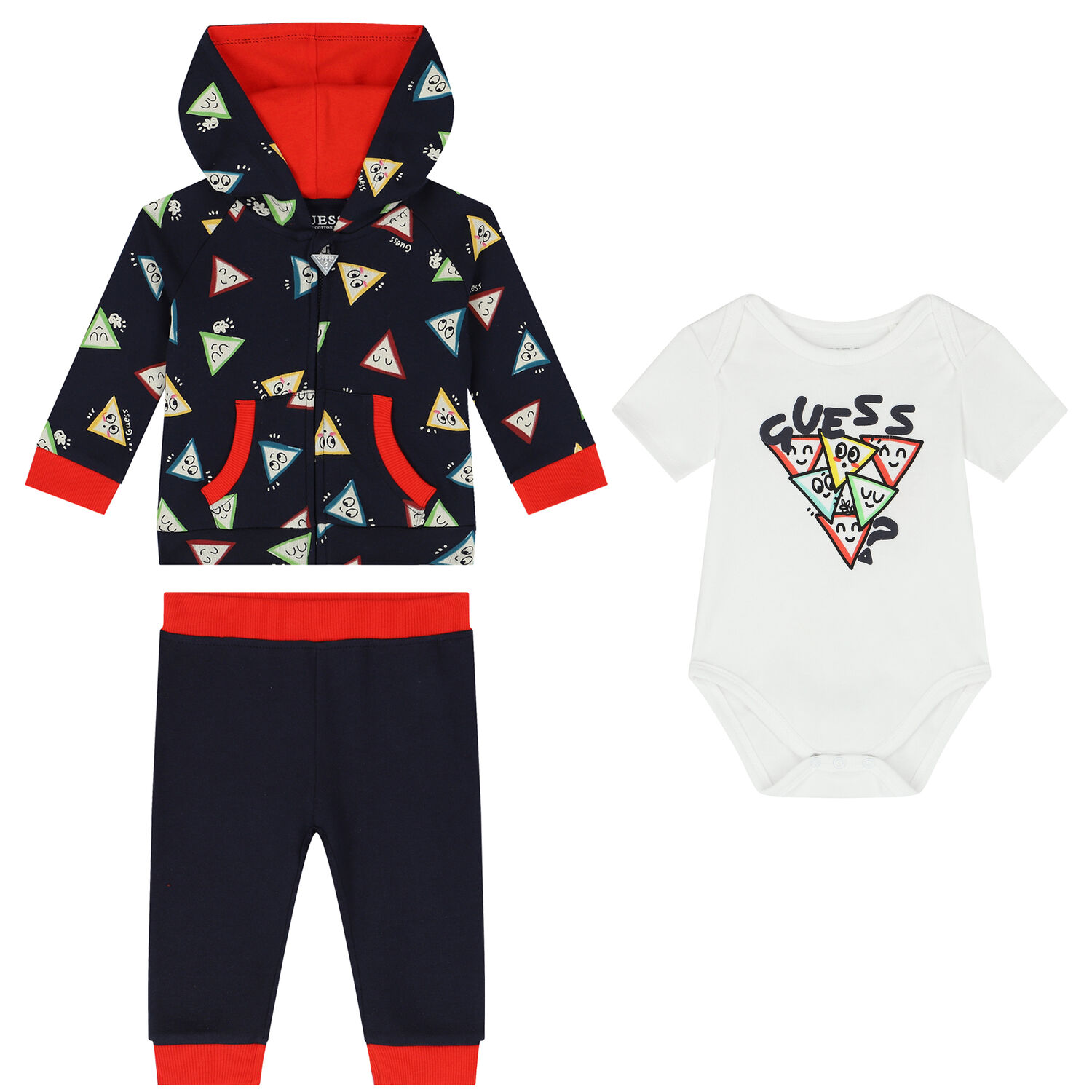 Baby Boys Navy Blue Teddy Bear Logo Tracksuit (3 Piece), 1, hi-res