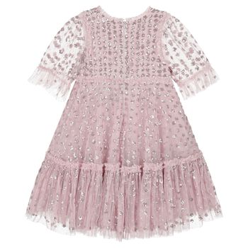Girls Pink Sequin & Tulle Dress