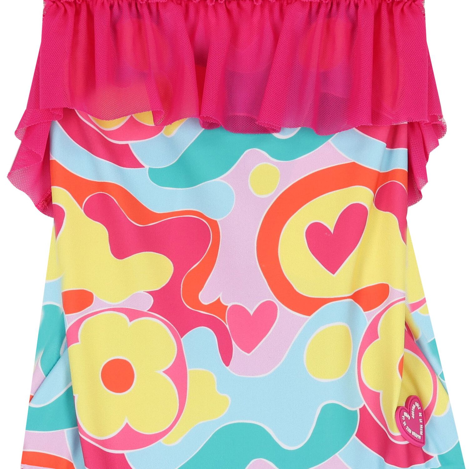 ملابس سباحة بنات بطبعة الزهور باللون الوردي, 1, hi-res