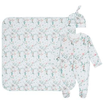 Baby Girls Mint Floral Babygrow Set