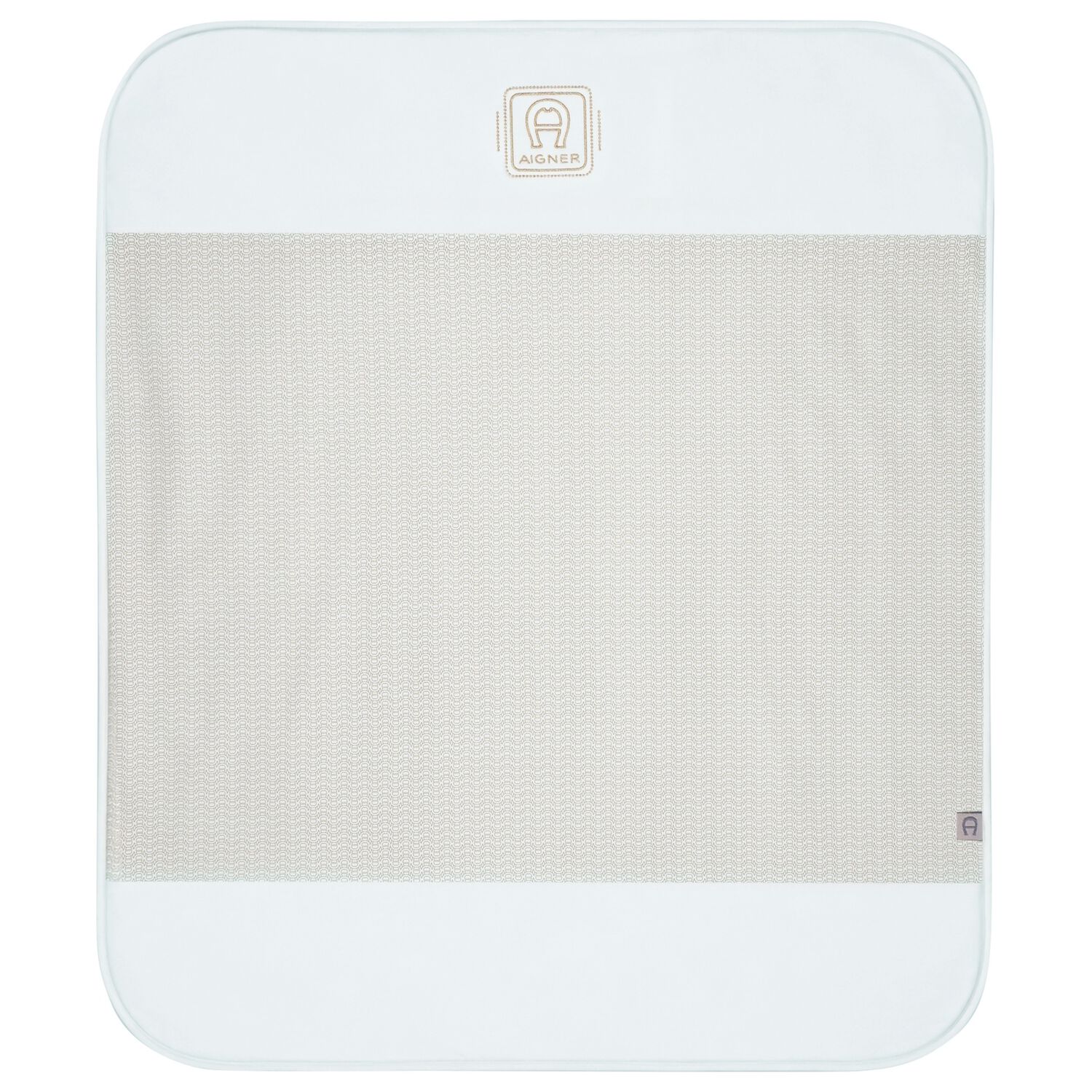 Baby Boys Blue & Gold Logo Blanket, 2, hi-res