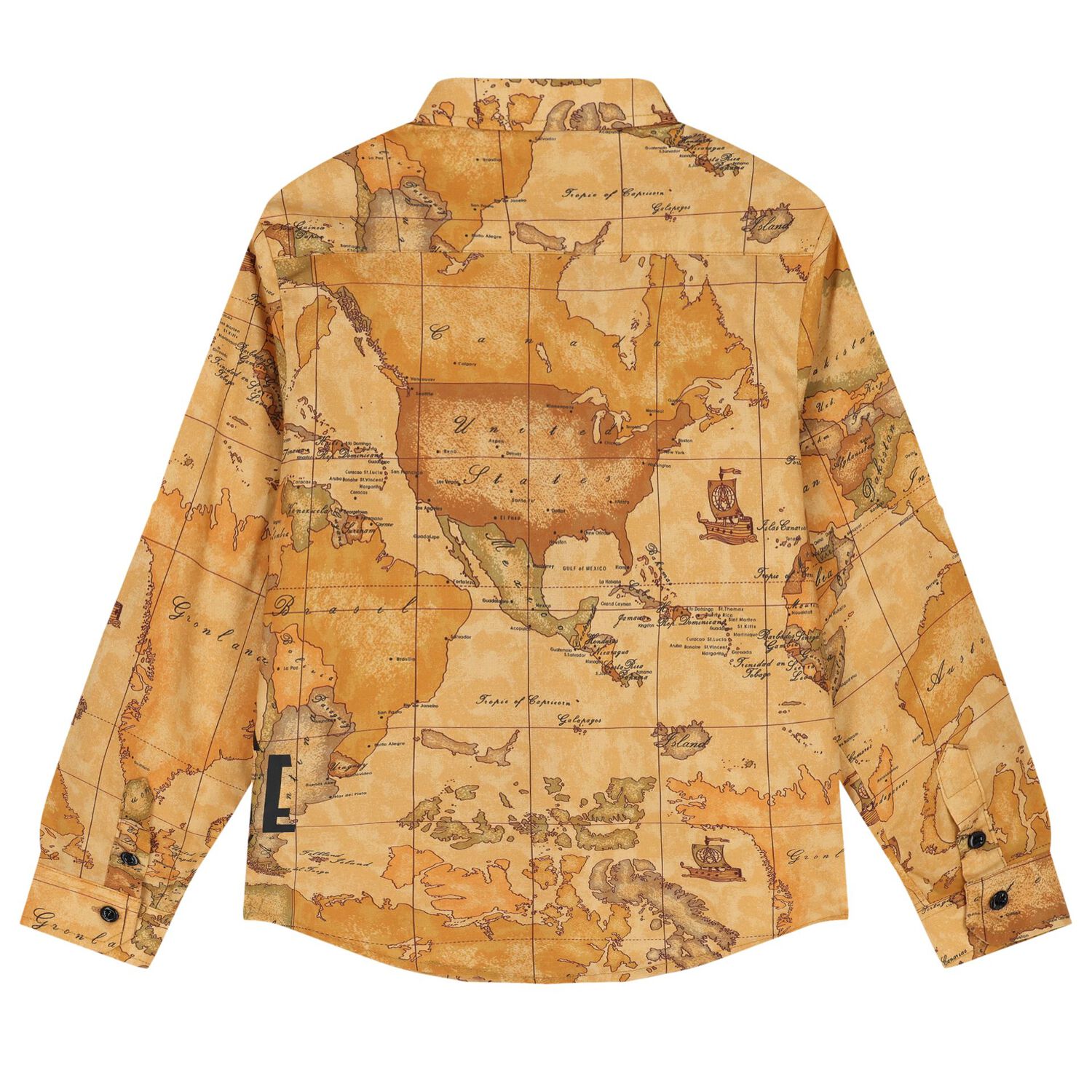 Boys Beige Geo Map Shirt, 1, hi-res image number null