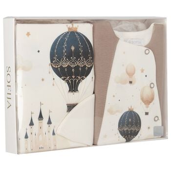 Ivory & Beige Balloon Babygrow Gift Set