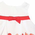 طقم فستان بالزهور باللون الابيض والاحمر للبنات, 1, hi-res