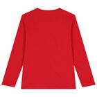 Boys Red Teddy Bear Long Sleeve Top, 2, hi-res