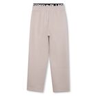 Boys Beige Logo Trousers, 1, hi-res