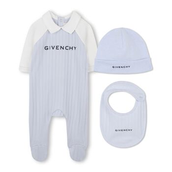 Givenchy Blue & White Logo Babygrow Gift Set, 2 Blue & White Logo Babygrow Gift Set