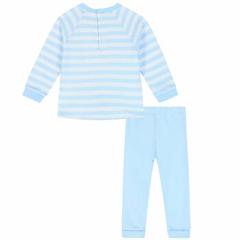 Baby Boys Blue & White Striped Tracksuit