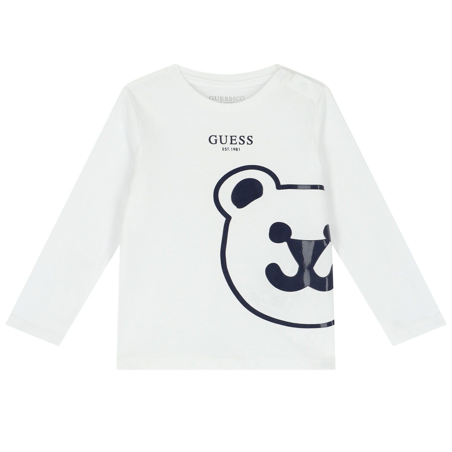 توب أولاد بأكمام بطبعة تيدي باللون الأبيض, 1, hi-res