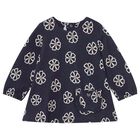 Younger Girls Navy Blue Floral Dress, 1, hi-res