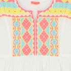 Girls White Embroidered Beach Dress, 1, hi-res